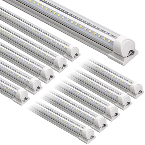 Image of Barrina T8 LED Shop Lights 6FT, 60W 8500LM 5000K, 10 Pack, High Output Tube