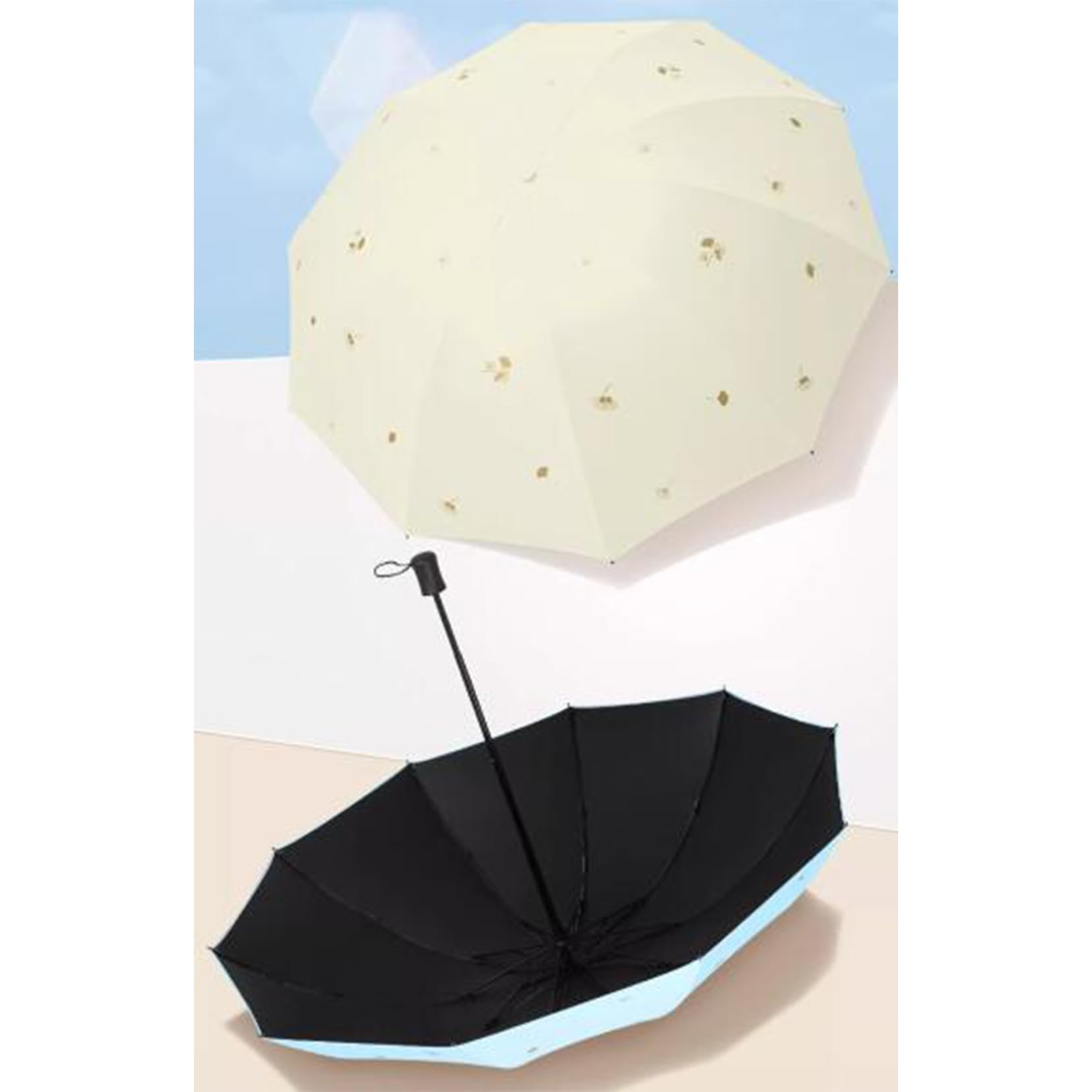 10ribs Umbrel de voyage à vent, parapluie portable et compact pour sac à dos, parapluie sol