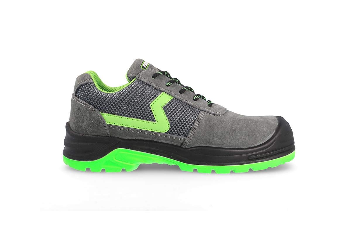 Paredes Zapato Seguridad Carbono Plus, Color Gris y Verde - Talla 47 EU