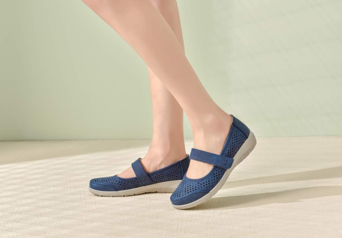 VJH confort Mary Jane Flats Orthopedic Shoes Women's,Breathable Slip-On Light Weight Comfort Orthotic Casual Walking Shoes - Image 2