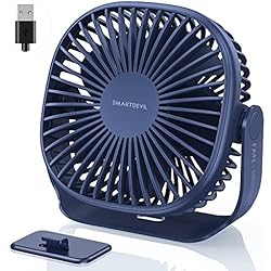 Ventilador Usb Amazon Ventilador USB SmartDevil, mini ventilador portátil para PC, ventilador personal, 3 velocidades, adecuado para oficina, hogar, viajes, camping, cocina (azul)