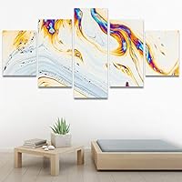 SIGNWIN 5 Panel Canvas Wall ArtAbstract Colorful Decorative ElementsModern Artwork for Home Decorations Ready to Hang - 60
