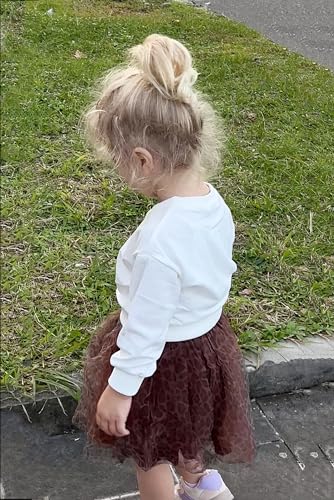 Image of Arshiner Toddler Girl Clothes Long Sleeve Pullover Sweatshirt and Tutu Skirt 2 Piece Outfits Kids Clothing Set Party Dress
