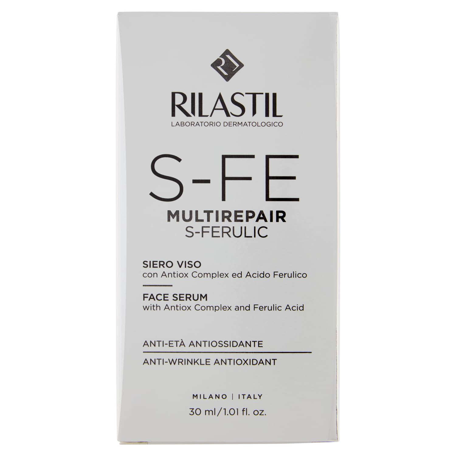 Rilastil Siero Viso Multirepair Ferulic, Azione Antirughe e Antiossidante con Superossido Dismutasi ed Acido Ferulico, 30 ml