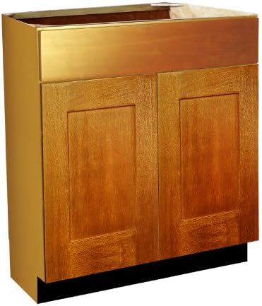 Shaker Panel Door Style Vanity Base with Drawer 18" Wide 21" Deep 34.5" High in a Maple Spice Finish Model VB182134.5-SS