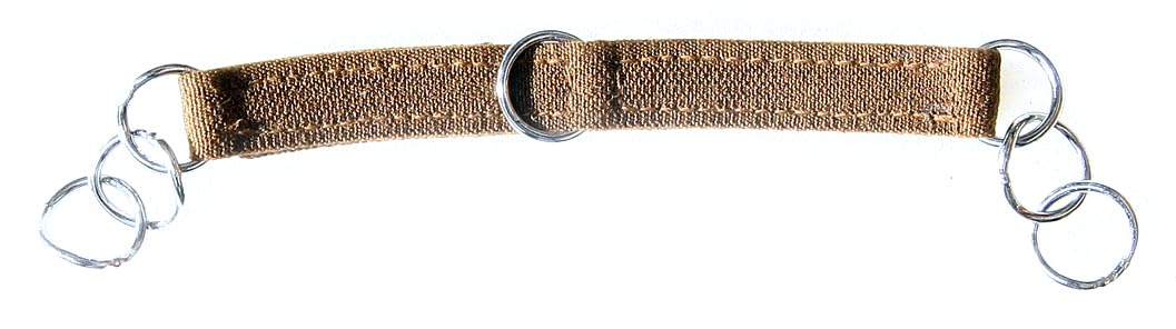 IV Horse Elastic Curb Strap with Stainless steel links (Brown, Small)
