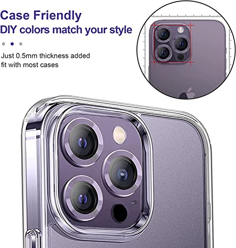 Image of Camera Lens Protector for iPhone 14 PRO / 14 PRO MAX [Case-Friendly] [Anti-Scratch] [Metal Finish] - (Purple)