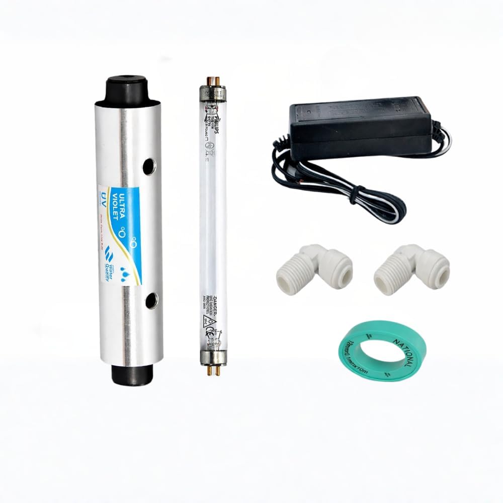 IONIX Complete UV Kit for RO Water Purifier Compatible With All RO/UF Water Purifiers - UV Lamp, Chamber & Chowk, 1 Set, Silver