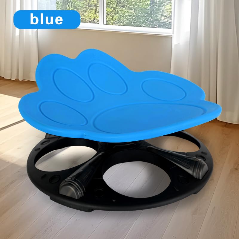 Drehstuhl Kinder Autismus mit Griff, 360° Karussell Adhs Stuhl Sensorik Spielzeug mit Musikfunktionen und Bluetooth, Autismus,Adhs Hilfsmittel, Spielzeug, 55 * 55cm (Blau + Schwarz)