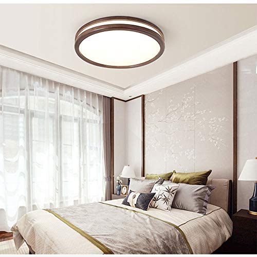Lámpara de techo de madera estilo chino LED acrílica montaje interior 6cm 6