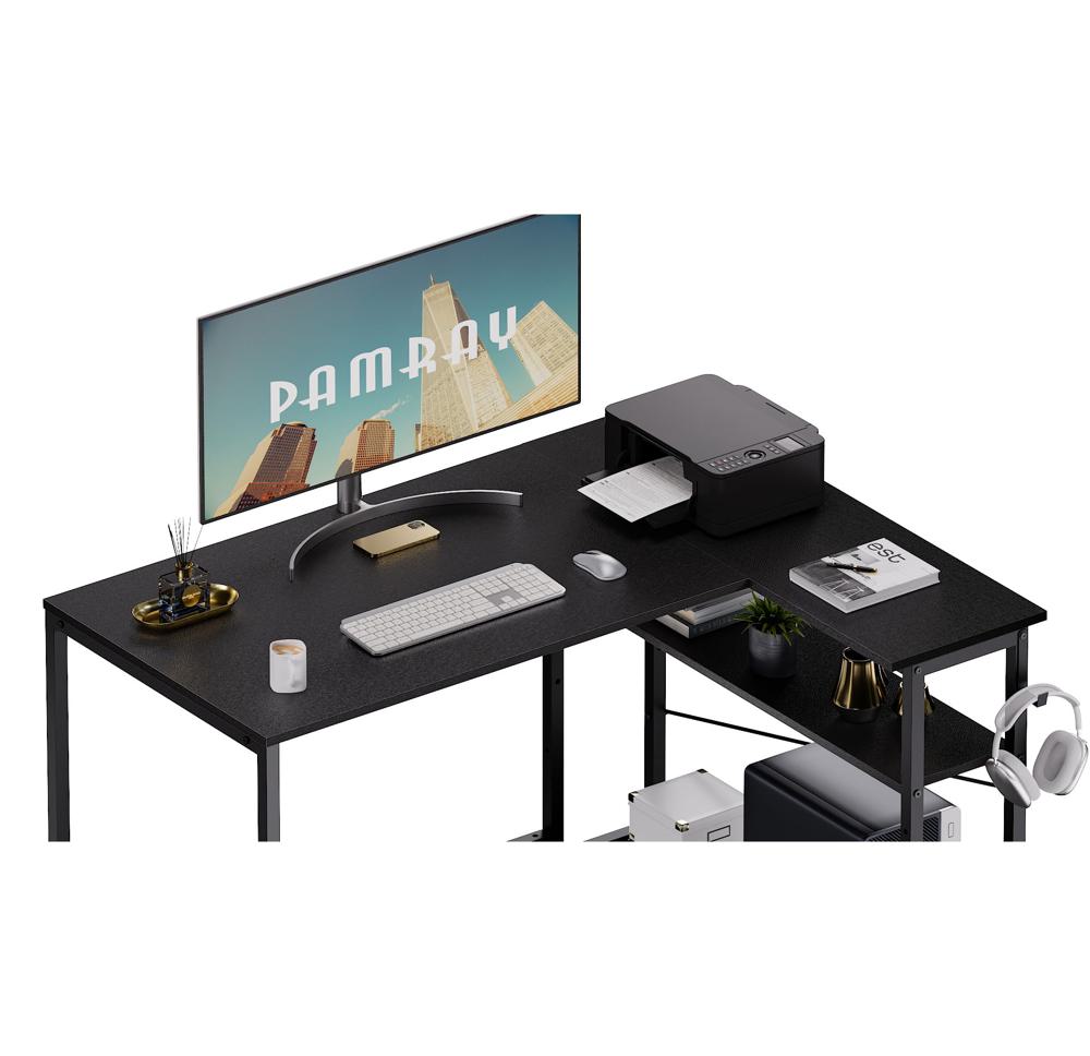 Amazon.com: Pamray 43 Inch L Shaped Computer Desk with Reversible