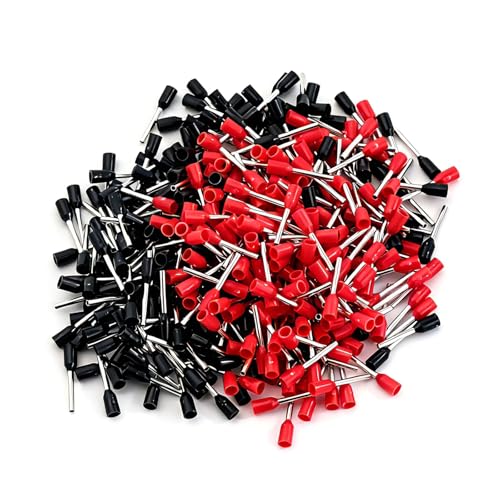 Image of 400 PCS Wire Ferrules Kit 20 AWG Insulated Ferrule Connectors Terminal,E7510 Pre-Insulated Pin Cord End Terminal or Car Audio, Electronics, Communication Equipment (200 Black + 200 Red)