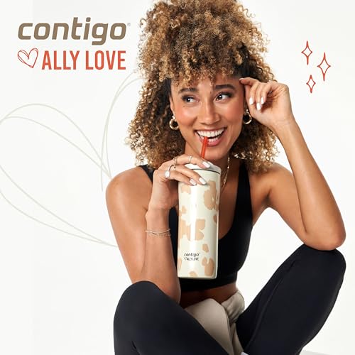 Image of Contigo x Ally Love Streeterville Stainless Steel Tumbler with Straw, Easy Clean Lid, Leak Proof, BPA Free, 24oz, Violet