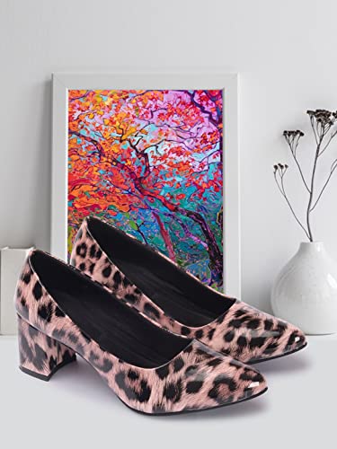 Image of Ladies Hub Women's Stylish Pump Block Heels and Pointed Toe Ballerina Shoes for Party and Formal Occasions