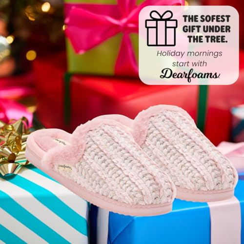 Dearfoams Women's Memory Foam House Shoes Gifts for Her Paris Scuff Slipper3