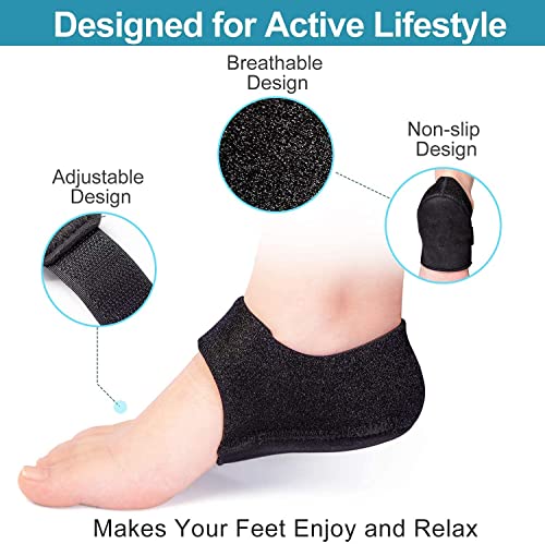 51cJ0y7LUCL 2 x Heel Pads, Heel Sleeves, Gel Heel Protectors for Plantar Fasciitis, Achilles Tendonitis, Bone Spurs, Heel Cups, Heel… - Image 5