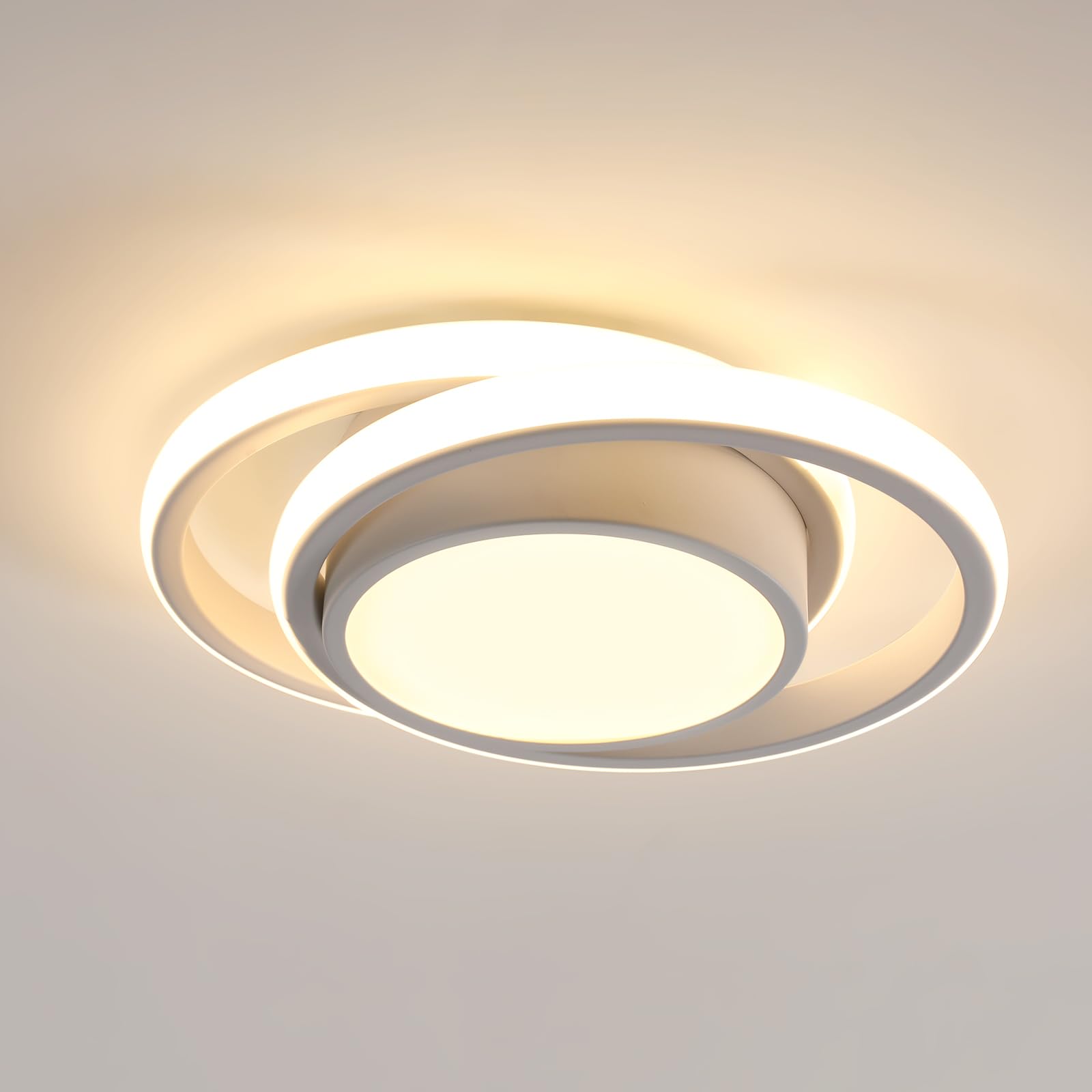 Comely - Plafoniera LED rotonda a Soffitto, bianca, potenza di 32W, 2350LM, con Design Moderno. Luce Bianca Calda 3000K, adatta ad ogni ambiente, come: Corridoio, Cucina, Camera da Letto o Soggiorno