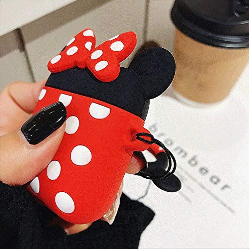 Ifilove Compatible With Airpods Case, Cute Cartoon Airpods Cover, Minnie Mouse Soft Silicone Shockproof Protective Case Cover Skin With Ring Buckle Holder For Apple Airpods 1 & 2 Charging Case(#2) #TOP7