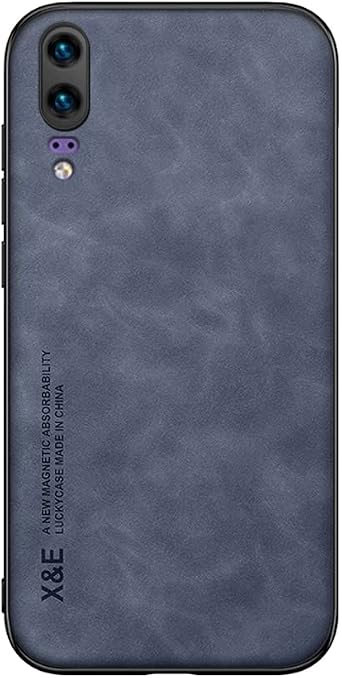 Kepuch Silklike Case for Huawei P20 - Cover Bumper Built-in Metal Plate for Huawei P20 - Blue