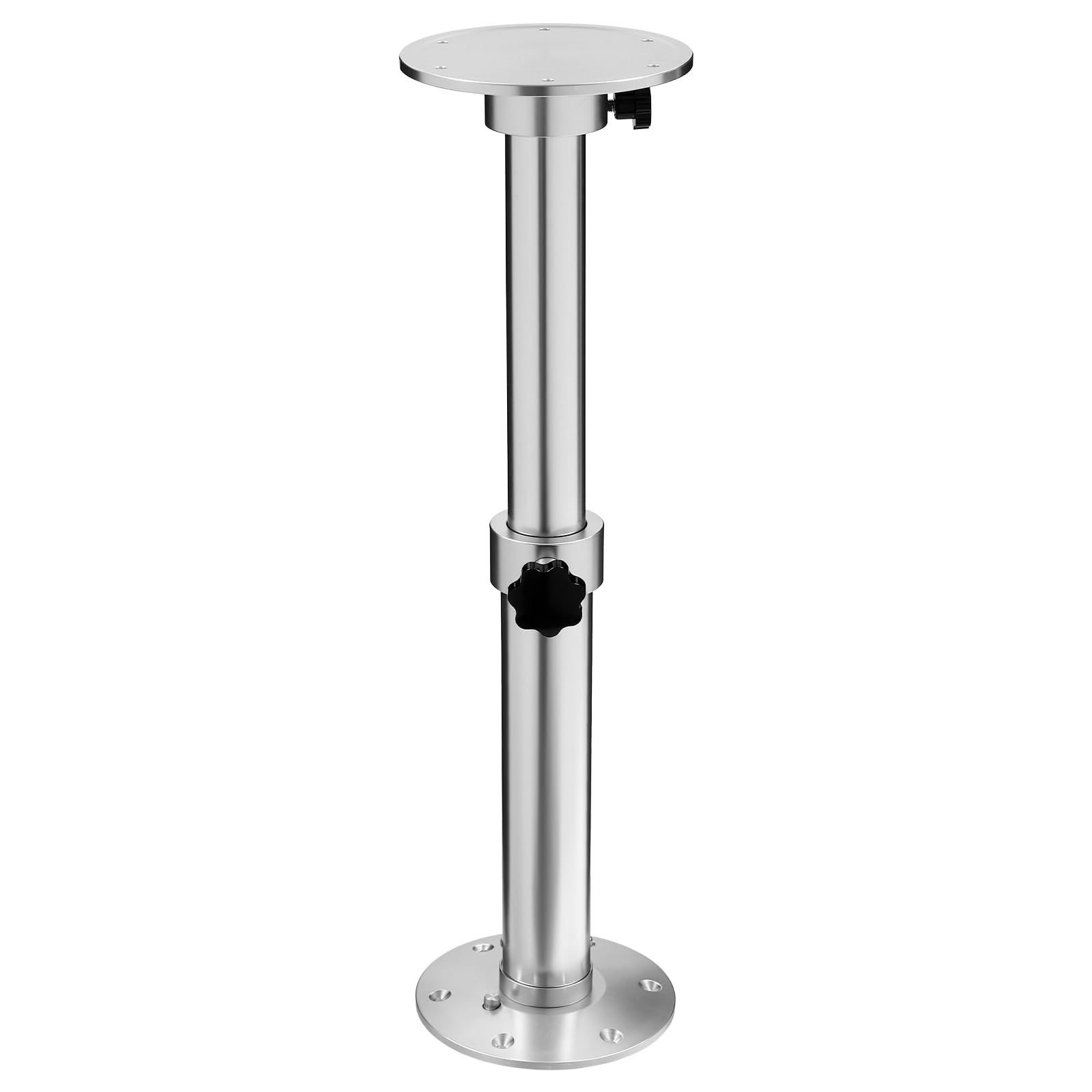 Adjustable Table Legs Aluminum Alloy Detachable Table Base Stand 18-27.5 in Adjustable Table Base Table Pedestal Kit for RV Boat Yacht Table, Silver