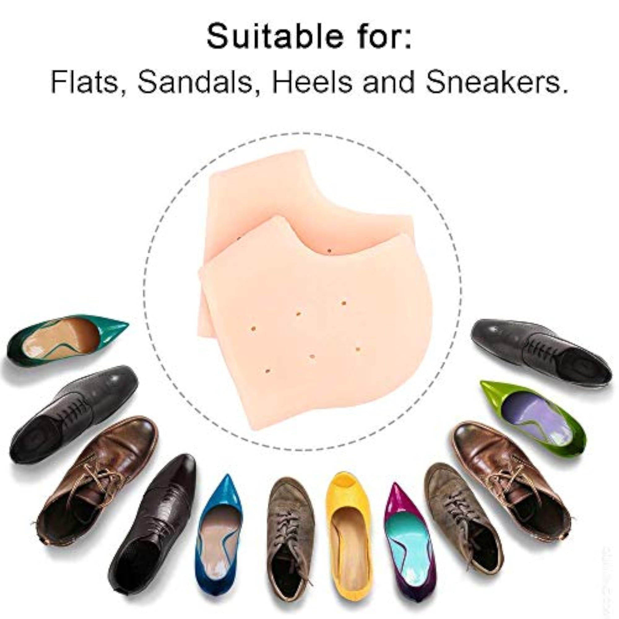 Half Heel Socks, Anti-Crack Silicon Gel Protector