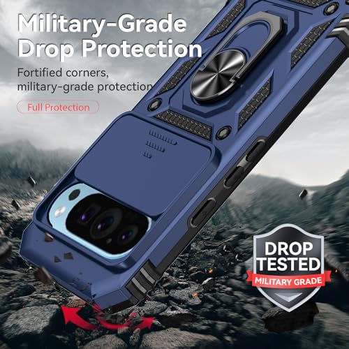 Coque Pixel 9 Pro antichoc résistante avec protection caméra arrière bleu