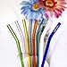 Brilife Reusable Glass Straws Set, Multiple Colored Borosilicate Glass Healthy Eco Friendly Drinking Straws, 8.5