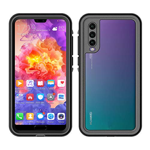 RanGuo Funda Impermeable Huawei P20 Pro, [Certificación IP68] Funda Completa para el Cuerpo con Protector de Pantalla,Resistente al Agua, a Prueba de Golpes, a Prueba de arañazos (Negro)
