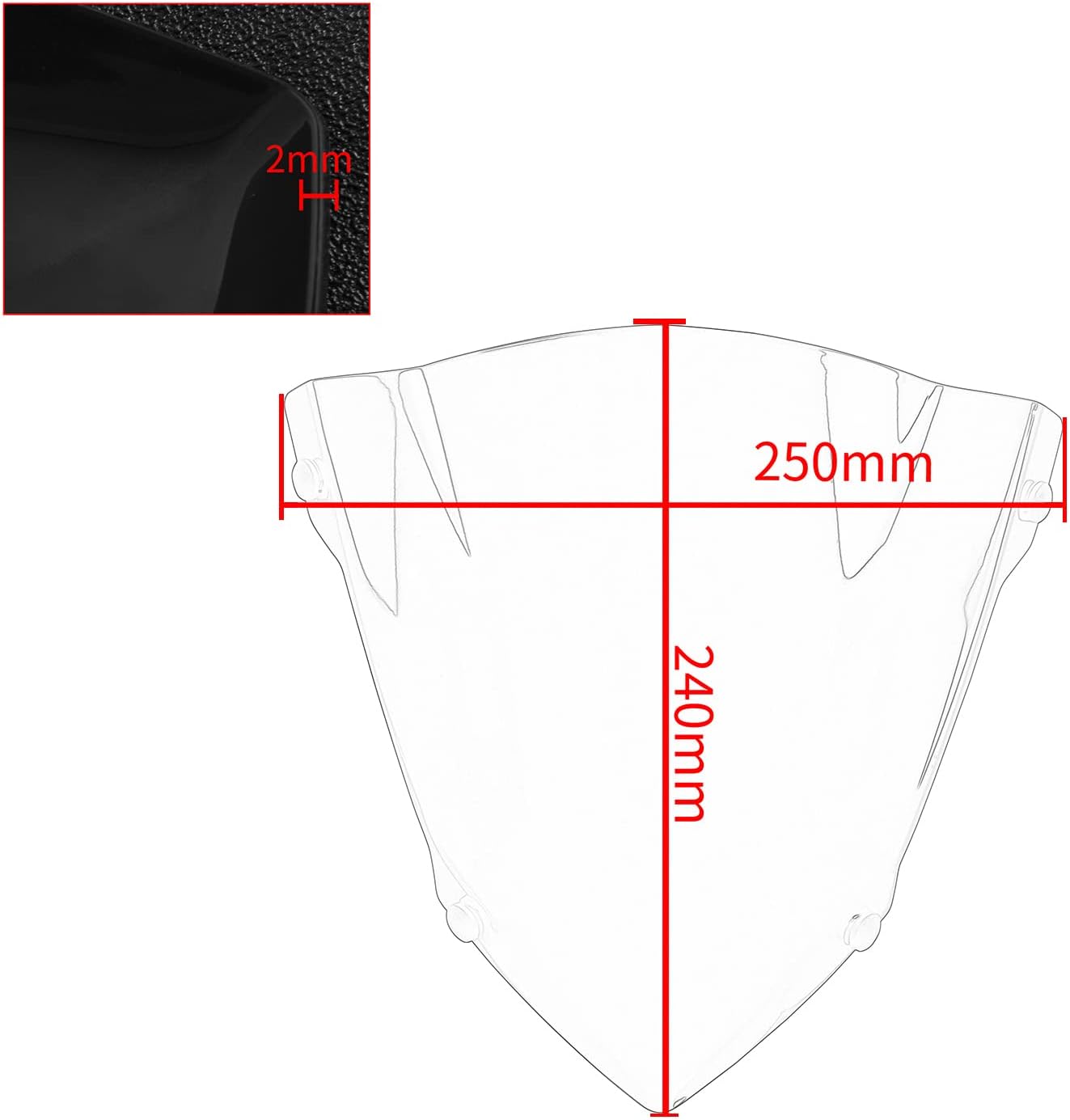 Motorcycle Windshield Windscreen Airflow Wind Screen Deflector Double Bubble Fairing Compatible with MT07 FZ07 MT-07 FZ-07 2018 2019 2020 (Smoke)