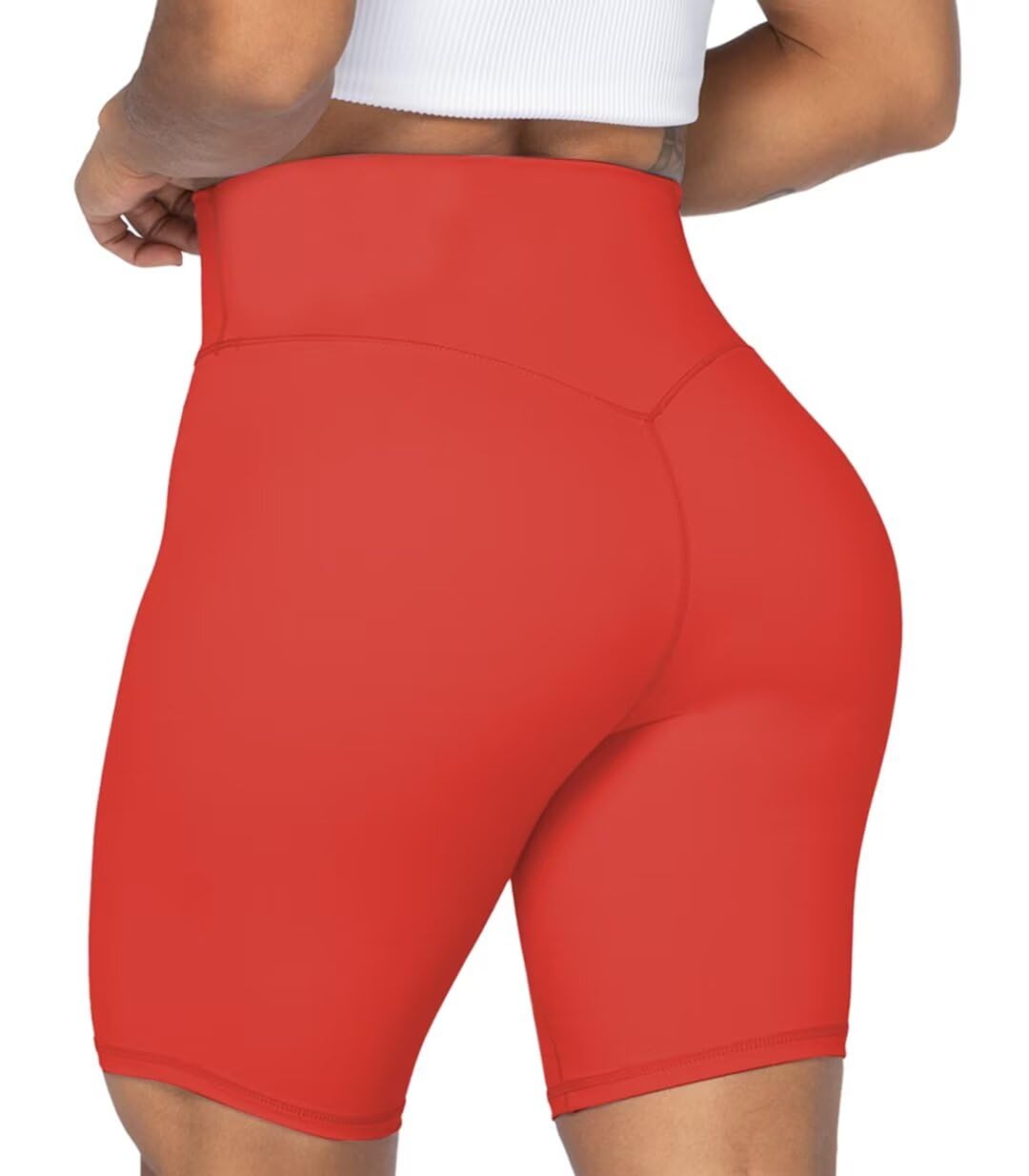 Sunzel No Front Seam High Waist Biker Shorts for Women, Squat Proof Yoga Workout Gym Bike Shorts