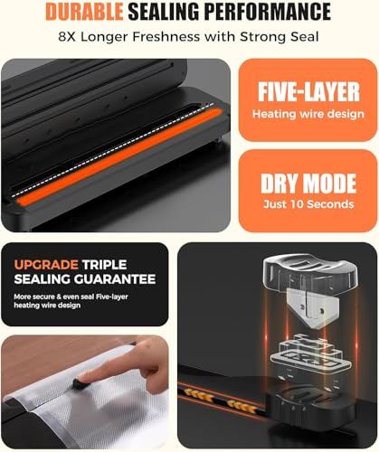 Image of Smart Saver Automatic 1 Vacuum Sealer Cutter Machine for Food, Vacuum Sealer Machine for Packing, 50 Vacuum Sealer Bags for Food, 1 Roll.