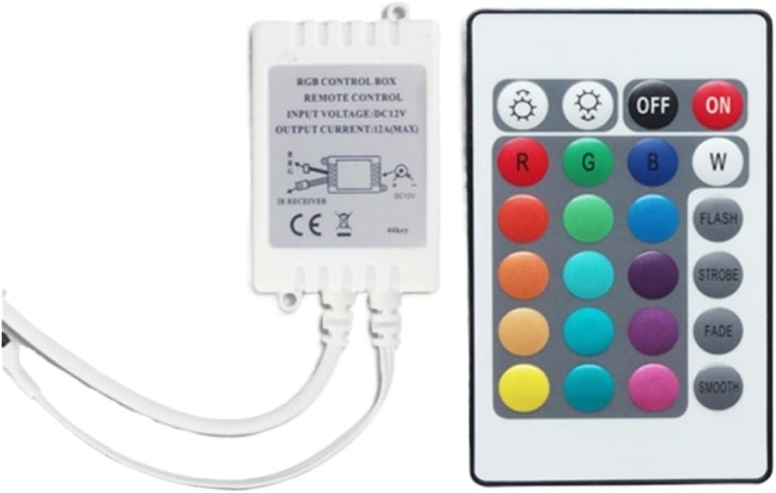Colorful light strip led controller mini 24 key 44 key remote control RGB light strip controller DC12V(24 key single panel double head 6A)