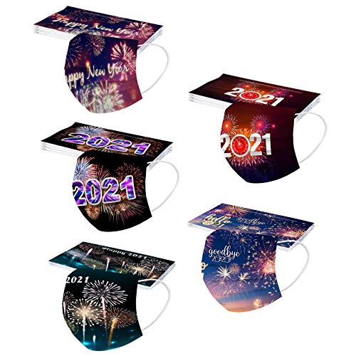 2021 Face_Mask,3 Ply Disposable Facemasks for Adults Breathable Face Covering with Ear Loops (50pcs)