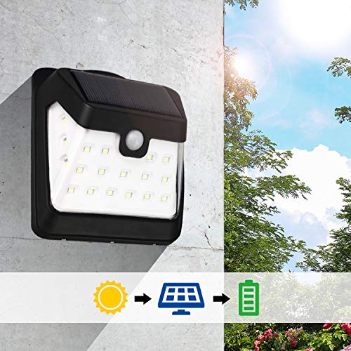 Komaes Solar Motion Sensor Lights,21LED Waterproof Solar Lights with IP65,Solar Lights Outdoor with 270°Wide Angle,Solar Motion Lights Outdoor Perfect for Patio,Yard,Garden,Garage-4 Packs