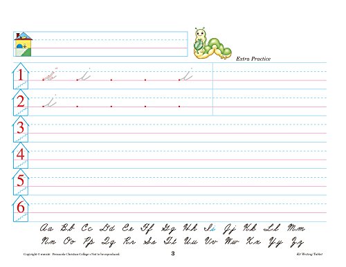Papel pautado Abeka K5 para practicar caligrafía cursiva en casa y en el colegio 4