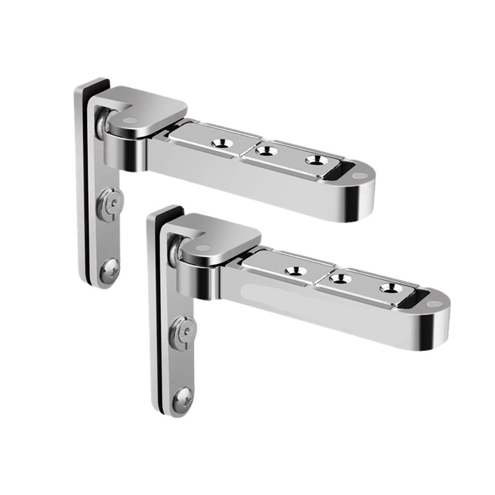 Axylqjvznc Silvery 2-Pack Invisible 3D Adjustable Swivel Hinges – Hidden Cabinet Door Hardware For Kitchen And Home Furniture