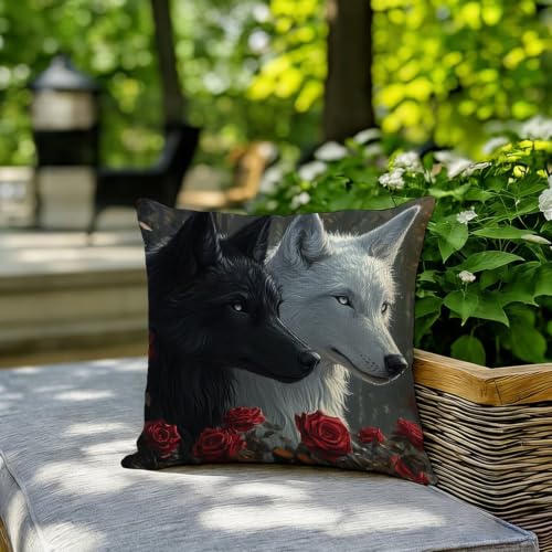 Housse de coussin imperméable 55x55 avec fermeture éclair invisible lot de 2