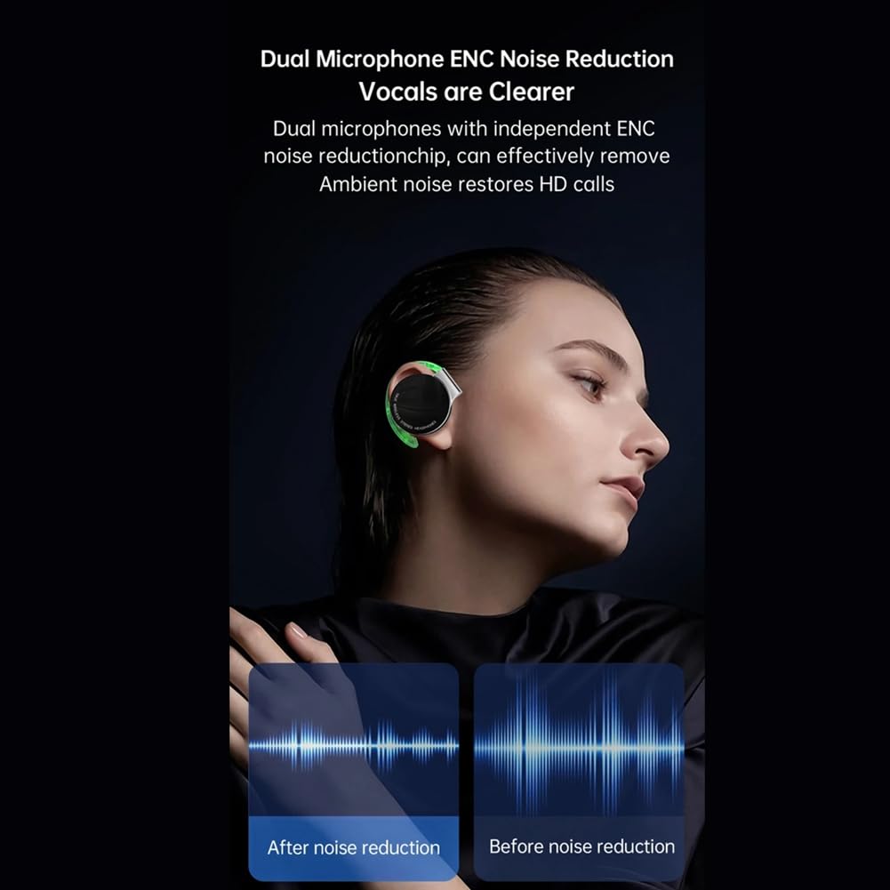 F2 Auriculares InaláMbricos Bluetooth Auriculares Deportivos Supraaurales Auriculares Parlantes con CancelacióN de Ruido Auriculares EstéReo para MúSica-Negro