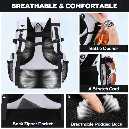 Image of Maelstrom 35 /50 Can Insulated Backpack Cooler, Leakproof Soft Lunch Ice Bag | Keeps Food Cold For 16h, Peva Liner, Durable Nylon, Ergonomic Padding. Perfect For Men, Women, Camping, Beach, Hiking, Travel