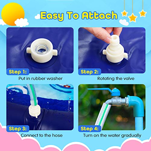 Desuccus Sprinkler for Kids, 3-in-1 Splash Pad 68\" Wading Pool Sprinkler & Splash Inflatable Water Toys for Children Outdoor Play Mat for Babies, Toddlers, Preschoolers (Space)