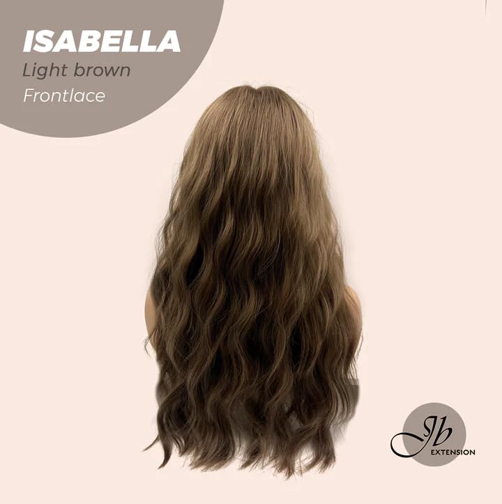 Miniatura 4 de ISABELLA - Peluca de encaje frontal precortada con flequillo lateral, pelucas largas y rizadas para mujer, pelucas sintéticas naturales para uso