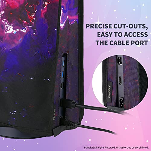 Image of PlayVital Dust Cover for ps5, Soft Neat Lining Dust Guard Anti Scratch Waterproof Cover Sleeve for ps5 Console Digital Edition & Disc Edition - Surreal Lava
