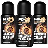 Dark Temptation Travel Deodorant Spray for Men, 3 Pack, TSA Approved, Aluminum Free, 48 Hour Long Lasting Odor Protection, Dark Chocolate Scent, Antiperspirant Deodorant Body Spray, 3 oz Each