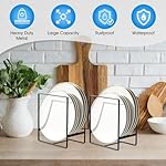 Vertical plate holders, plate organizer for cabinet, for small plates(Black) 1PCS - Image 2