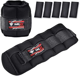 MCD SPORTS Adjustable Ankle Weights 0.2-3kg Set of 2, also used as Wrist Weights and Leg Weights for Women and Men for Fitness, Jogging, Walking, Exercise, Gymnastics, Aerobics, Gym, Training