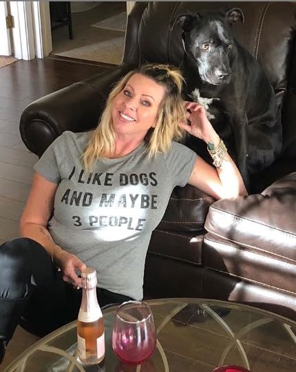 Crazy Dog Womens I Like Dogs and Maybe 3 People T Shirt Funny Graphic Novelty Tee Puppy Dog Parent Shirt - Image 3