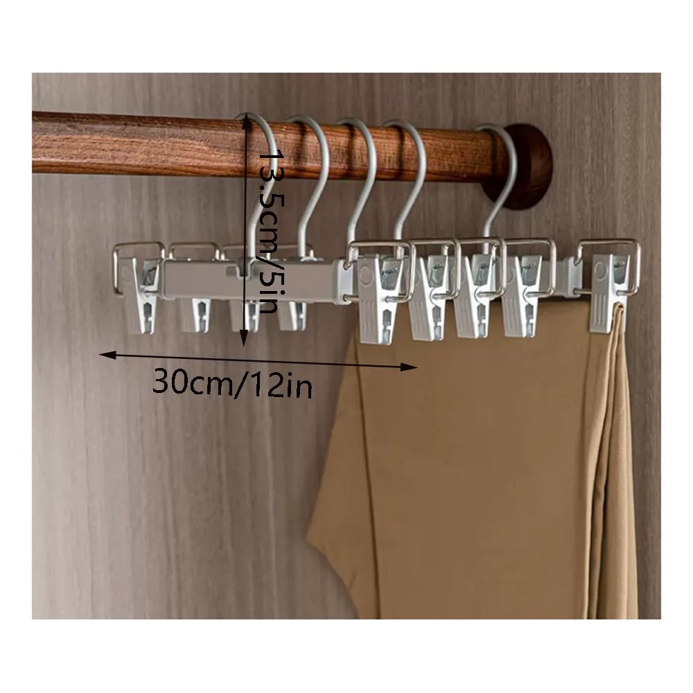 Perchas para Ropa, 5 Unidades, Perchas de Aluminio Espacial para Pantalones, Perchas Resistentes y duraderas, Organizador de Armario para Ropa de Uso Diario, Ideal para,Silver