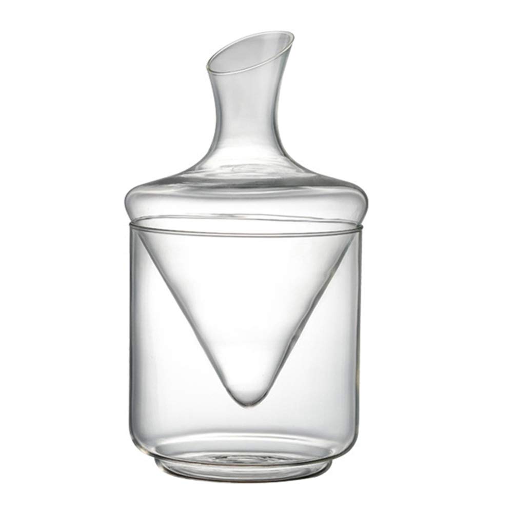 Set decanter per vino con secchiello per il ghiaccio, senza piombo, in cristallo soffiato a mano e feste