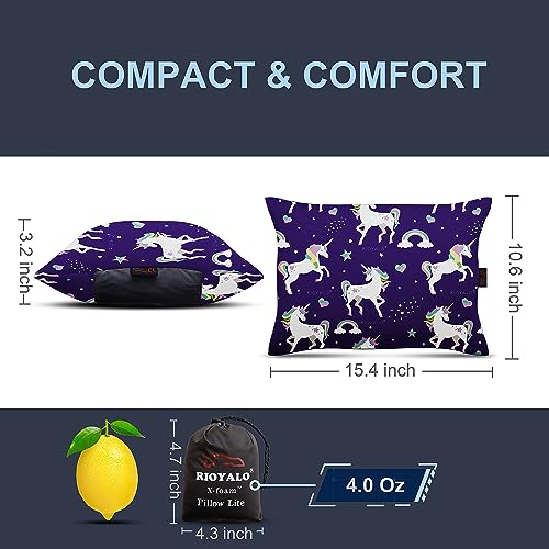 X-Foam-Kids-Inflatable-Camping-Pillow-Lite-w-Removable-Foaming-Cover-for-Girls-Unicorn-Comfortable-Washable-Ultralight-Portable-Backpacking-Hiking-Travel-Air-Sleepover-Scouts