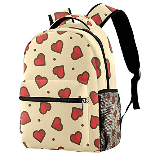 Sac à dos de voyage pour l'école et les vacances motif cœur rose